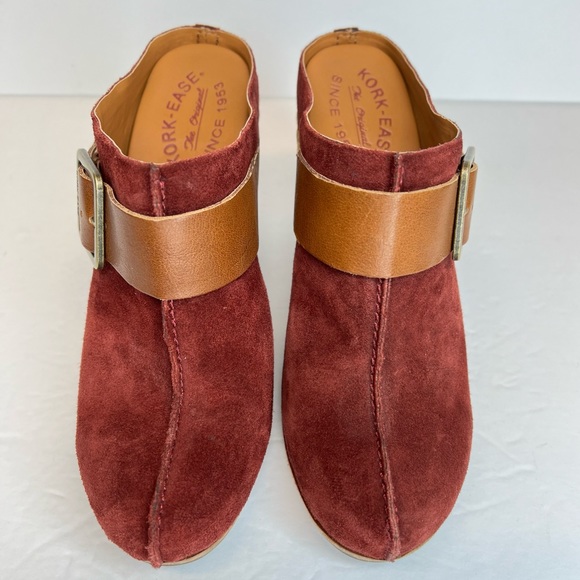 Kork-Ease Womens Shanaya Clog Rust Red Suede Leather Block Heel Mules Sz 7M LKNW - Picture 10 of 16